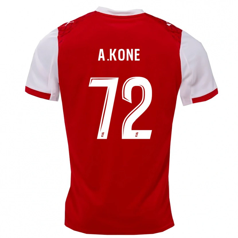 Danxen Homme Maillot Amadou Koné #72 Rouge Blanc Tenues Domicile 2025/26 T-Shirt