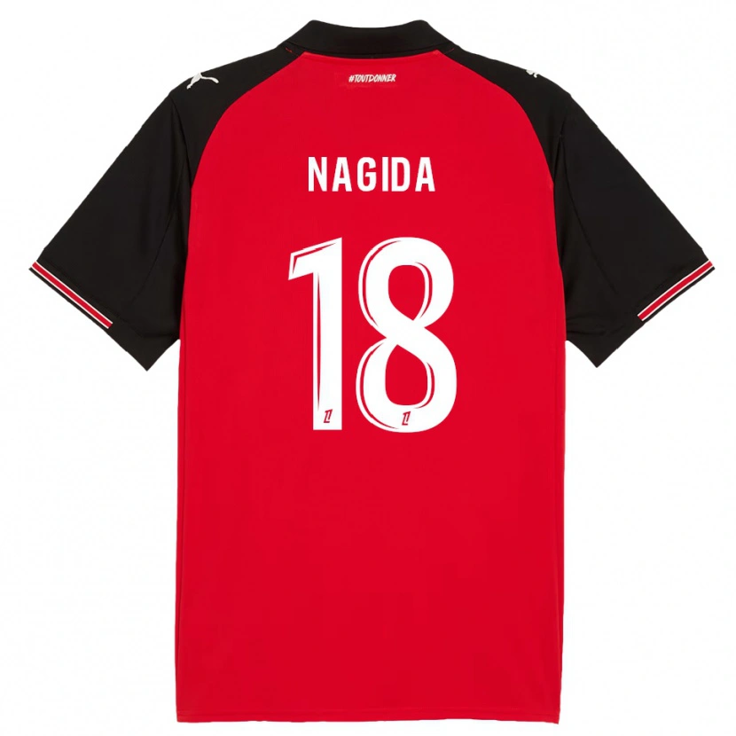Danxen Homme Maillot Mahamadou Nagida #18 Rouge Noir Tenues Domicile 2025/26 T-Shirt