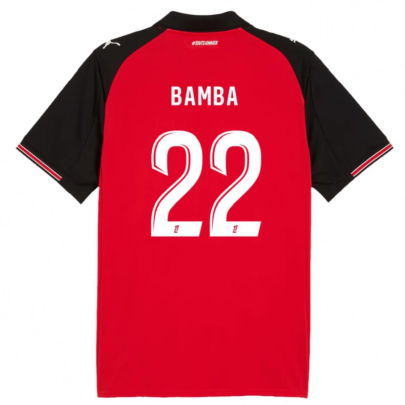Danxen Homme Maillot Rayan Bamba #22 Rouge Noir Tenues Domicile 2025/26 T-Shirt