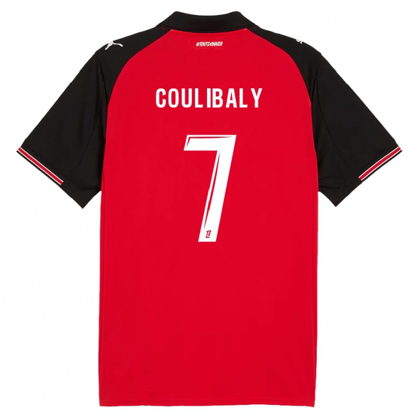 Danxen Homme Maillot Boukary Coulibaly #7 Rouge Noir Tenues Domicile 2025/26 T-Shirt