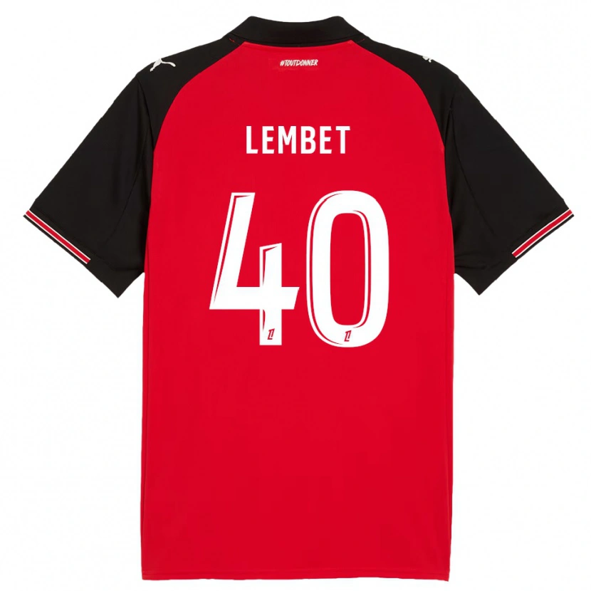 Danxen Homme Maillot Geoffrey Lembet #40 Rouge Noir Tenues Domicile 2025/26 T-Shirt