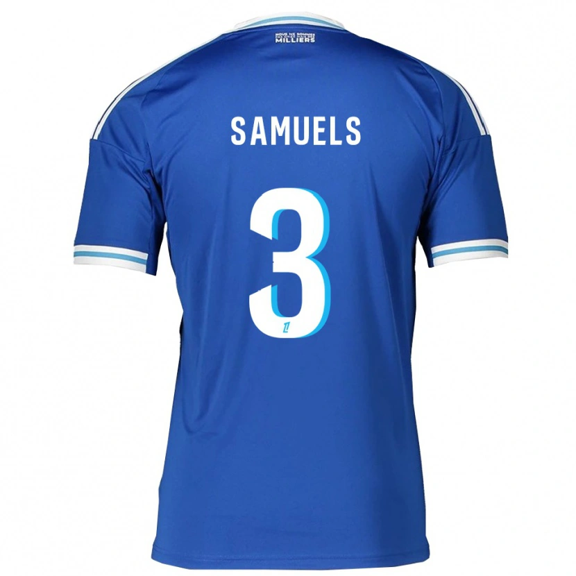Danxen Homme Maillot Ishé Samuels-Smith #3 Bleu Blanc Tenues Domicile 2025/26 T-Shirt