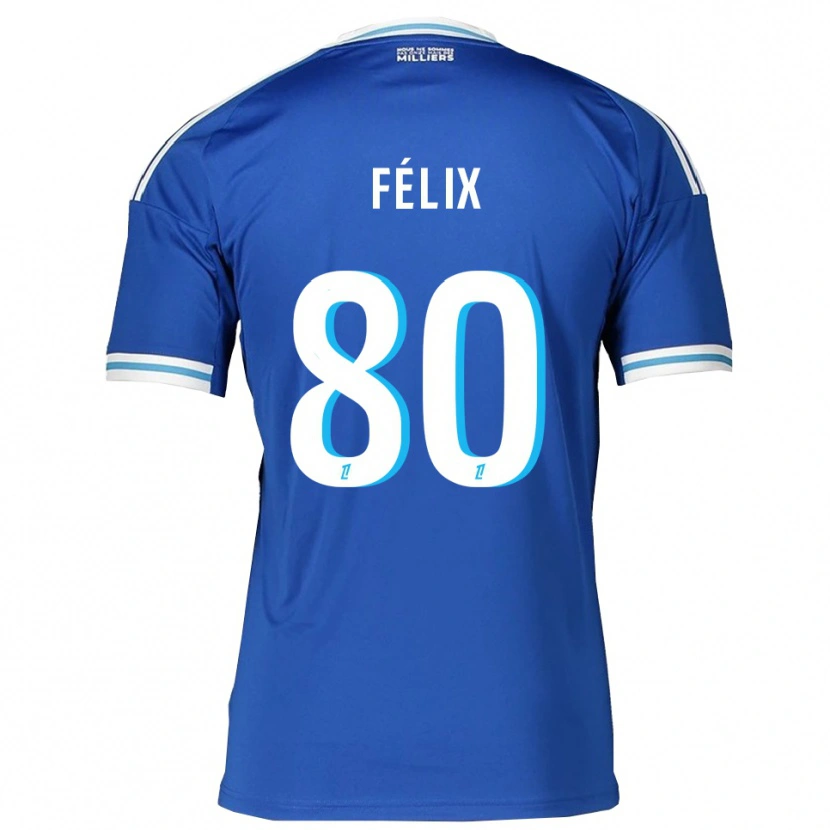 Danxen Homme Maillot Félix Lemaréchal #80 Bleu Blanc Tenues Domicile 2025/26 T-Shirt
