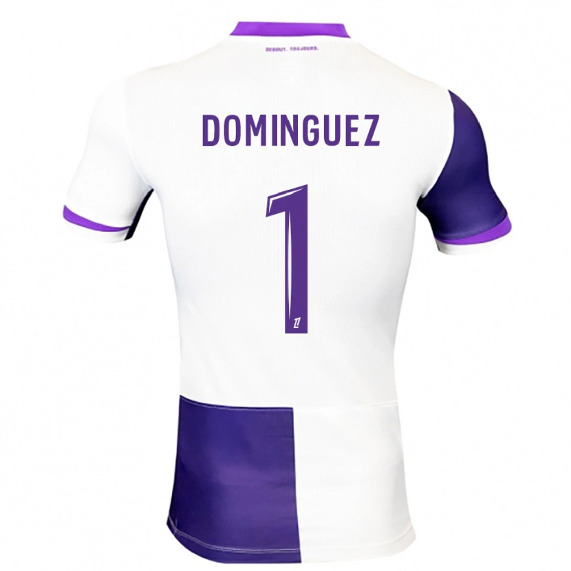 Danxen Homme Maillot Álex Domínguez #1 Violet Blanc Tenues Domicile 2025/26 T-Shirt