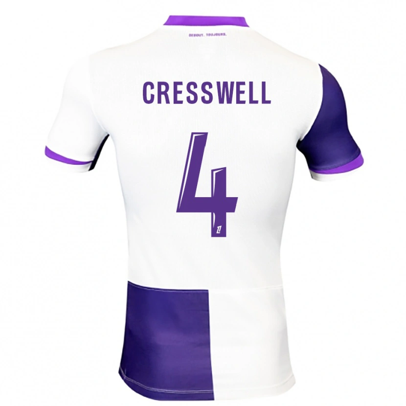 Danxen Homme Maillot Charlie Cresswell #4 Violet Blanc Tenues Domicile 2025/26 T-Shirt