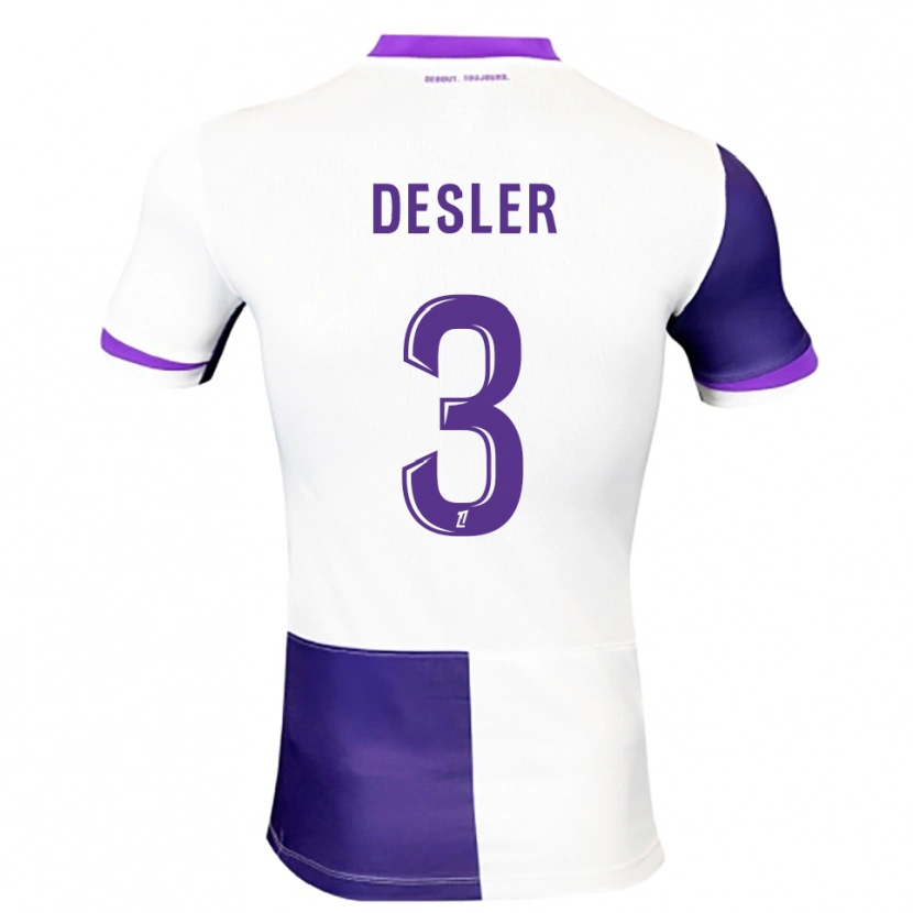 Danxen Homme Maillot Mikkel Desler #3 Violet Blanc Tenues Domicile 2025/26 T-Shirt