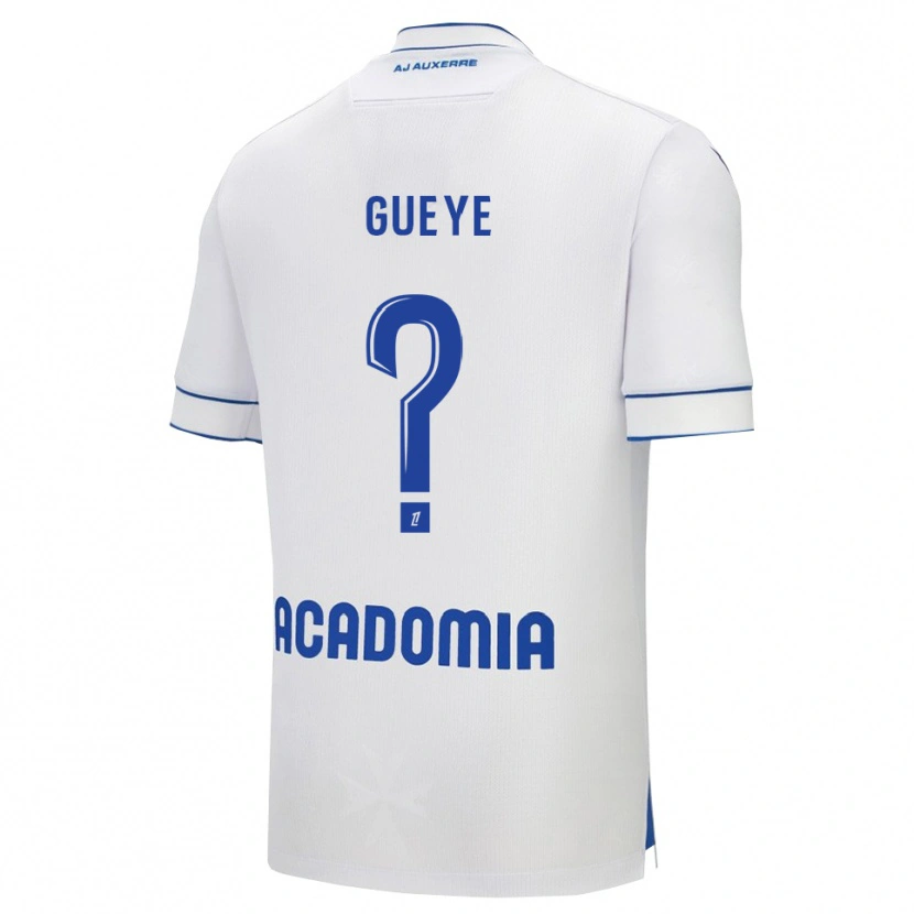 Danxen Homme Maillot Khady Gueye #0 Blanc Bleu Tenues Domicile 2025/26 T-Shirt