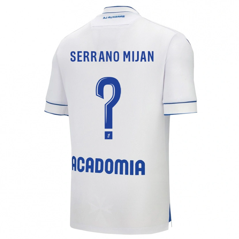 Danxen Homme Maillot Joye Serrano Mijan #0 Blanc Bleu Tenues Domicile 2025/26 T-Shirt