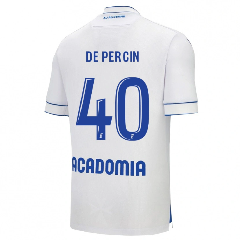 Danxen Homme Maillot Théo De Percin #40 Blanc Bleu Tenues Domicile 2025/26 T-Shirt