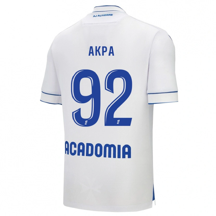 Danxen Homme Maillot Clément Akpa #92 Blanc Bleu Tenues Domicile 2025/26 T-Shirt