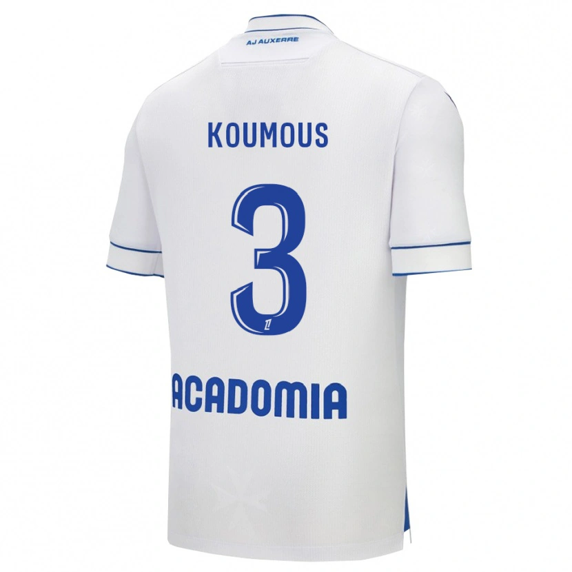 Danxen Homme Maillot Ken Koumous #3 Blanc Bleu Tenues Domicile 2025/26 T-Shirt