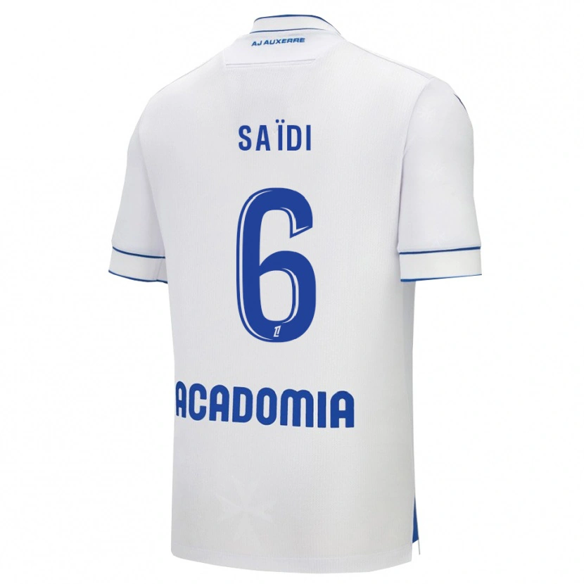 Danxen Homme Maillot Elyes Saïdi #6 Blanc Bleu Tenues Domicile 2025/26 T-Shirt