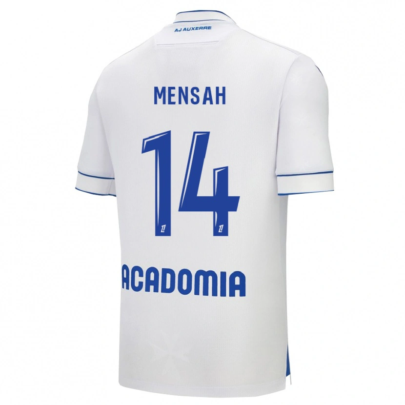 Danxen Homme Maillot Gideon Mensah #14 Blanc Bleu Tenues Domicile 2025/26 T-Shirt