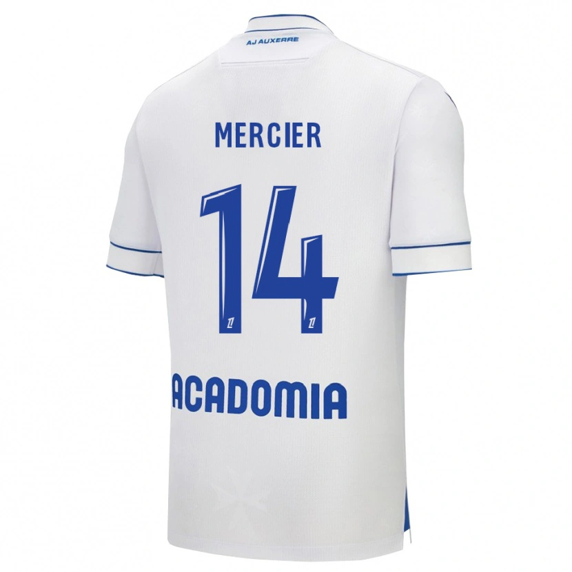 Danxen Homme Maillot Nicolas Mercier #14 Blanc Bleu Tenues Domicile 2025/26 T-Shirt