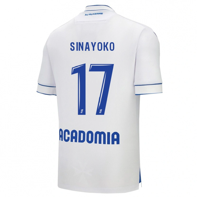 Danxen Homme Maillot Lassine Sinayoko #17 Blanc Bleu Tenues Domicile 2025/26 T-Shirt