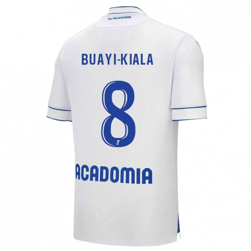 Danxen Homme Maillot Nathan Buayi-Kiala #8 Blanc Bleu Tenues Domicile 2025/26 T-Shirt
