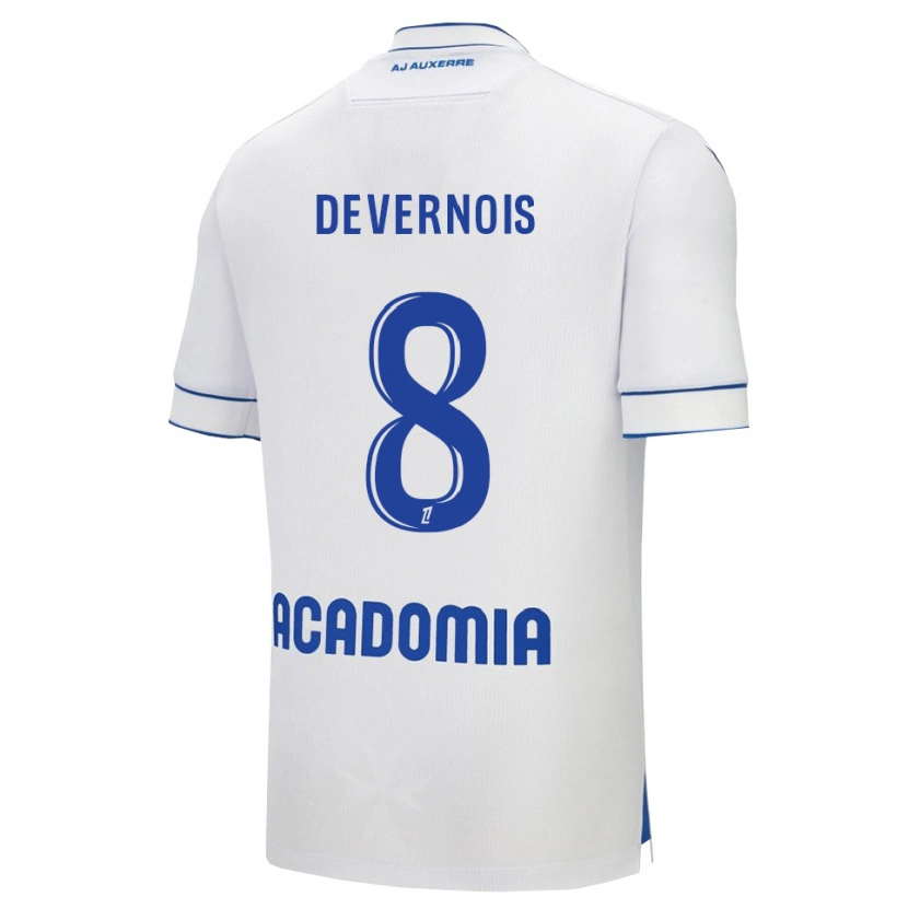 Danxen Homme Maillot Tidiane Devernois #8 Blanc Bleu Tenues Domicile 2025/26 T-Shirt
