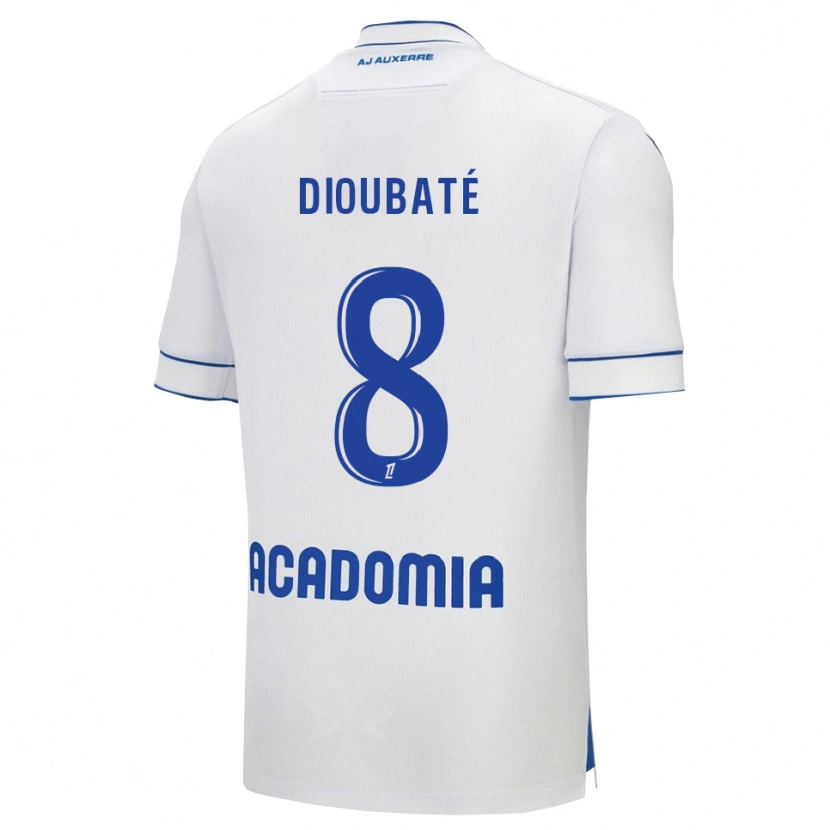 Danxen Homme Maillot Lamfia Dioubaté #8 Blanc Bleu Tenues Domicile 2025/26 T-Shirt