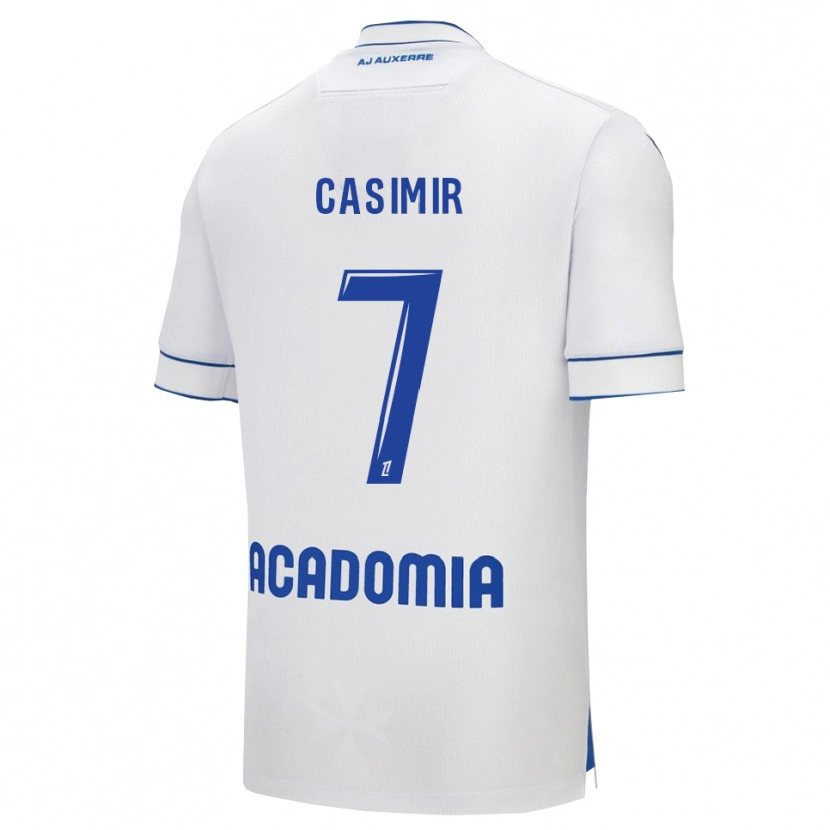 Danxen Homme Maillot Josué Casimir #7 Blanc Bleu Tenues Domicile 2025/26 T-Shirt