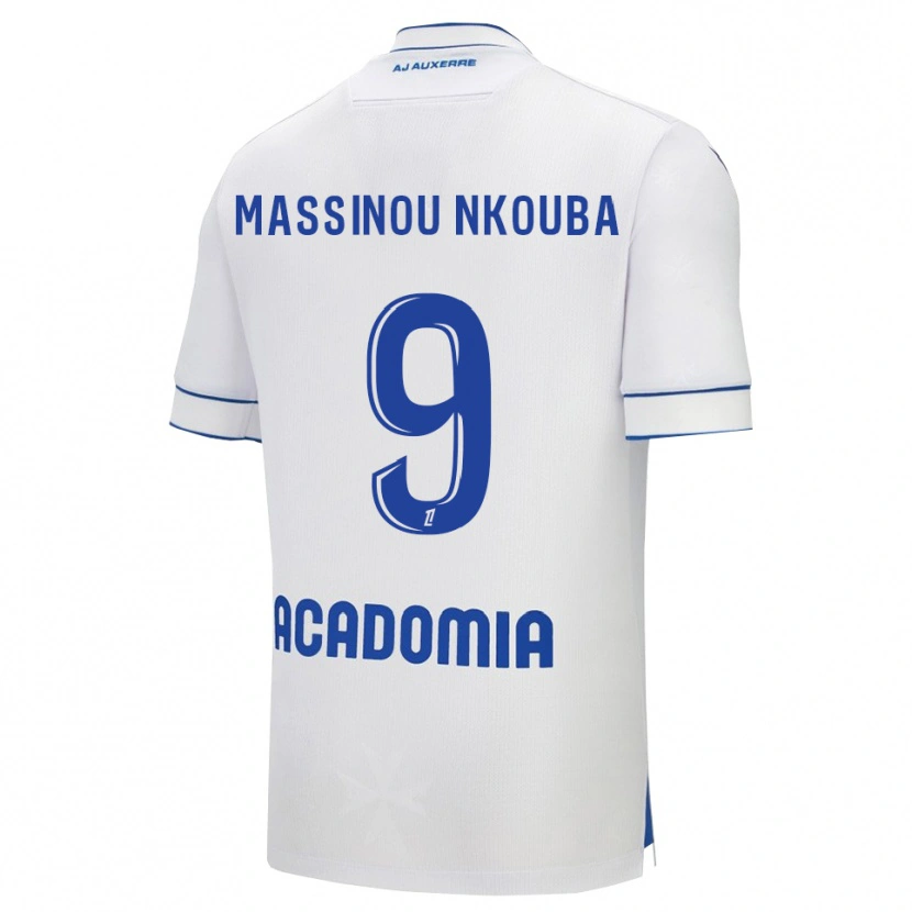 Danxen Homme Maillot Pierre Massinou Nkouba #9 Blanc Bleu Tenues Domicile 2025/26 T-Shirt