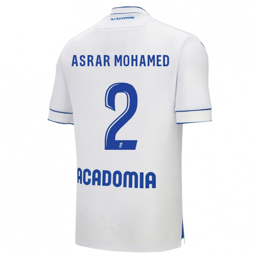 Danxen Homme Maillot El Asrar Mohamed #2 Blanc Bleu Tenues Domicile 2025/26 T-Shirt