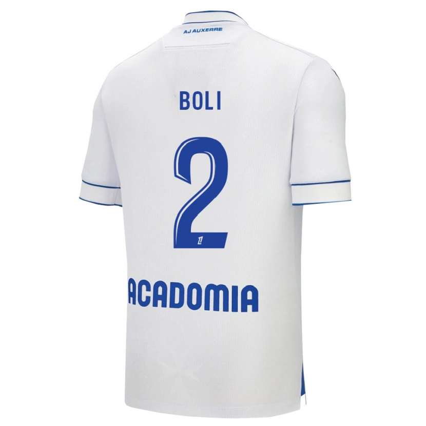 Danxen Homme Maillot Franck Boli #2 Blanc Bleu Tenues Domicile 2025/26 T-Shirt