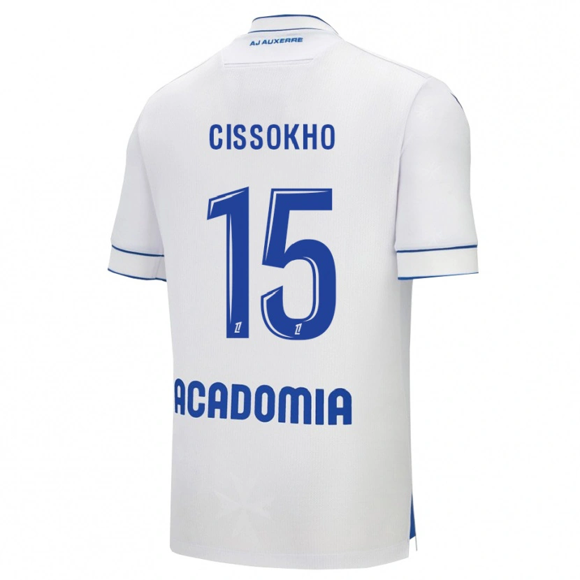 Danxen Homme Maillot Mamoudou Cissokho #15 Blanc Bleu Tenues Domicile 2025/26 T-Shirt