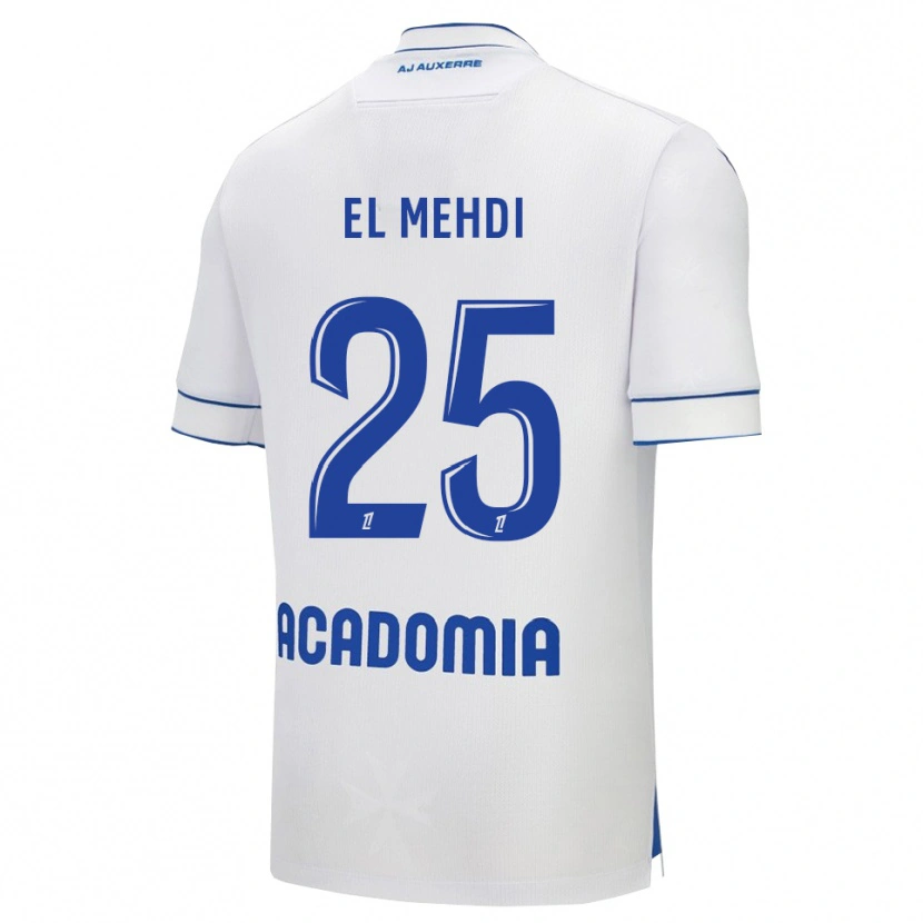 Danxen Homme Maillot Chihab El Mehdi #25 Blanc Bleu Tenues Domicile 2025/26 T-Shirt