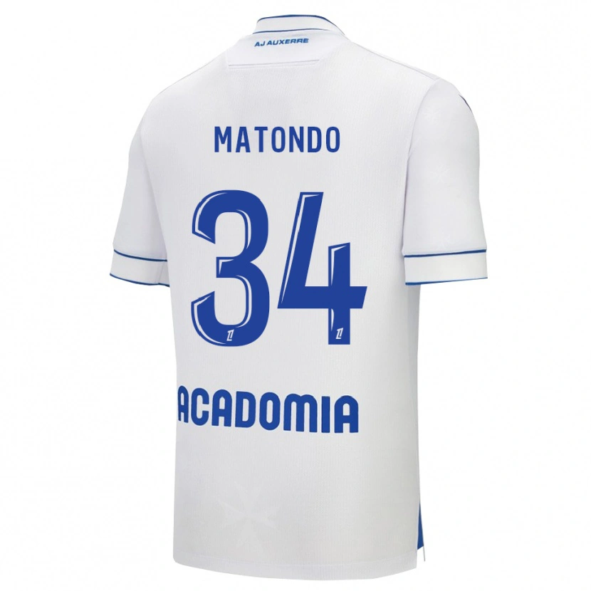 Danxen Homme Maillot Rudy Matondo #34 Blanc Bleu Tenues Domicile 2025/26 T-Shirt