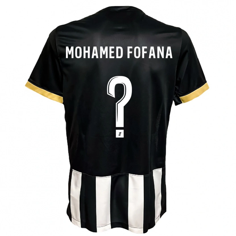 Danxen Homme Maillot Yanis Mohamed Fofana #0 Noir Blanc Tenues Domicile 2025/26 T-Shirt