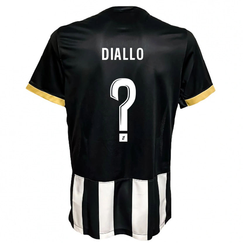 Danxen Homme Maillot Mamadou Diallo #0 Noir Blanc Tenues Domicile 2025/26 T-Shirt