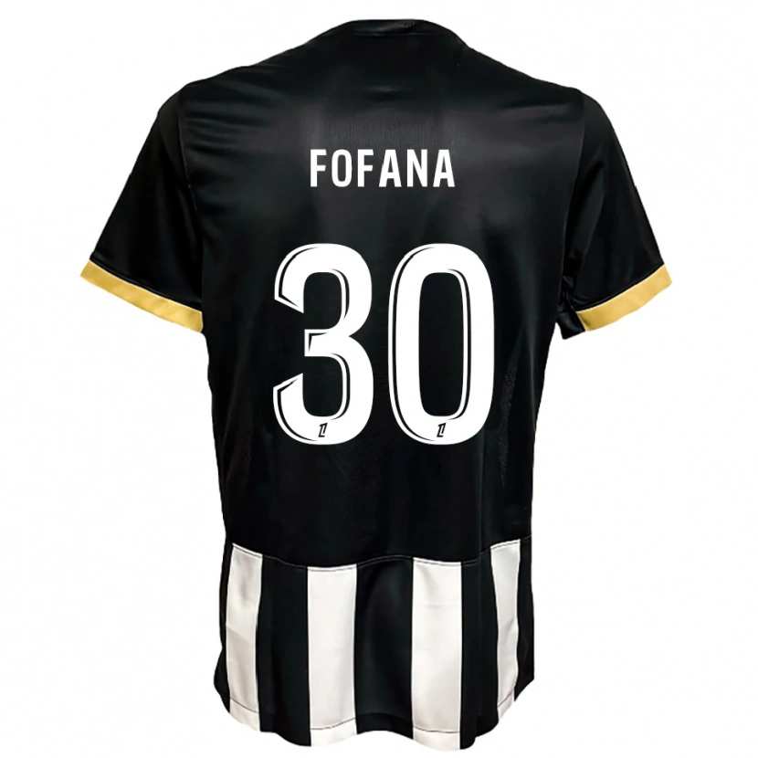 Danxen Homme Maillot Yahia Fofana #30 Noir Blanc Tenues Domicile 2025/26 T-Shirt