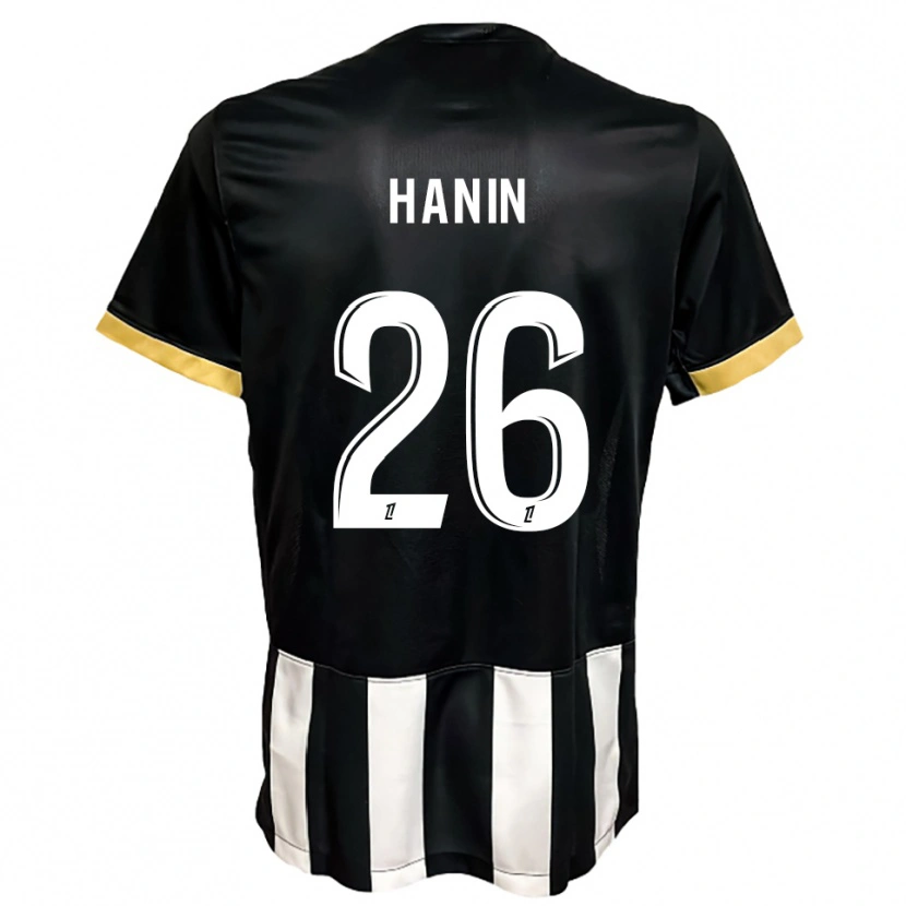 Danxen Homme Maillot Florent Hanin #26 Noir Blanc Tenues Domicile 2025/26 T-Shirt