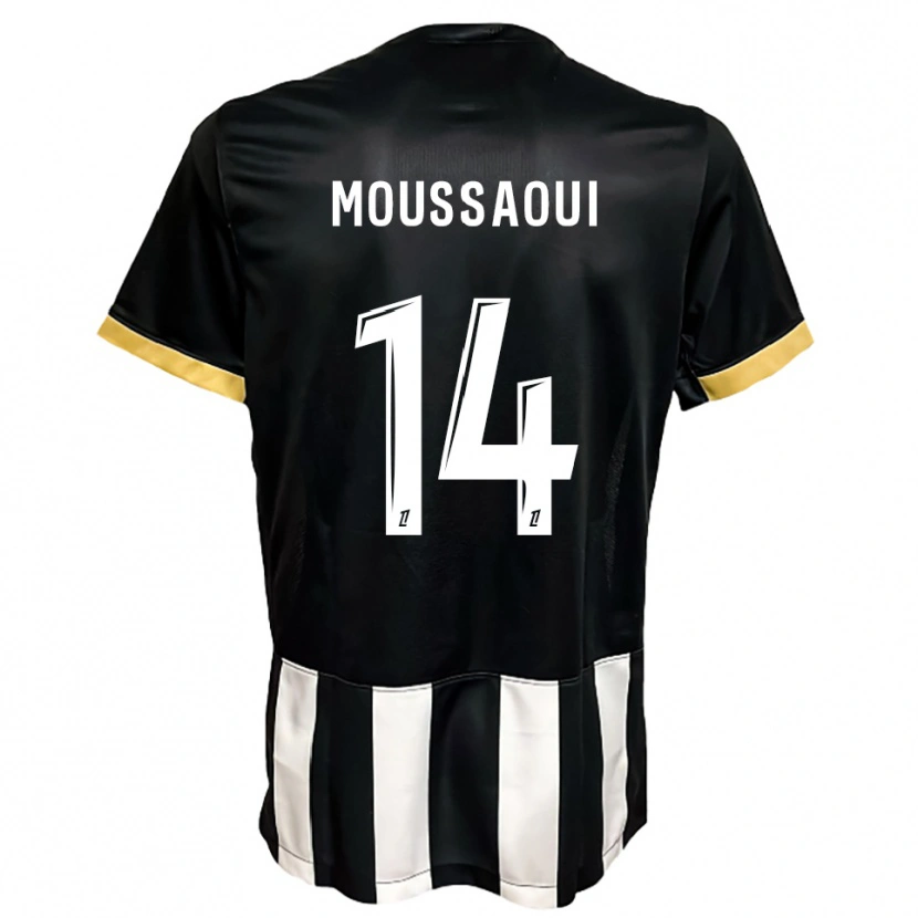 Danxen Homme Maillot Amine Moussaoui #14 Noir Blanc Tenues Domicile 2025/26 T-Shirt