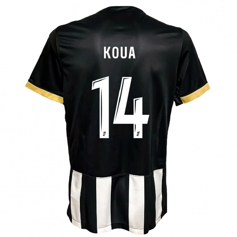 Danxen Homme Maillot Moran Koua #14 Noir Blanc Tenues Domicile 2025/26 T-Shirt
