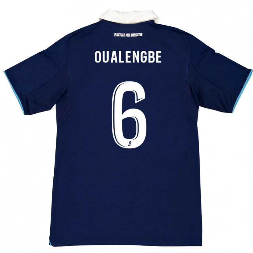 Danxen Homme Maillot Gabriel Oualengbe #6 Bleu Foncé Blanc Tenues Domicile 2025/26 T-Shirt
