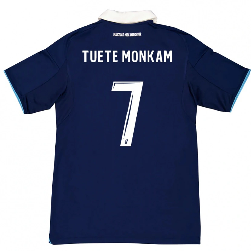 Danxen Homme Maillot Malcolm Tuete Monkam #7 Bleu Foncé Blanc Tenues Domicile 2025/26 T-Shirt
