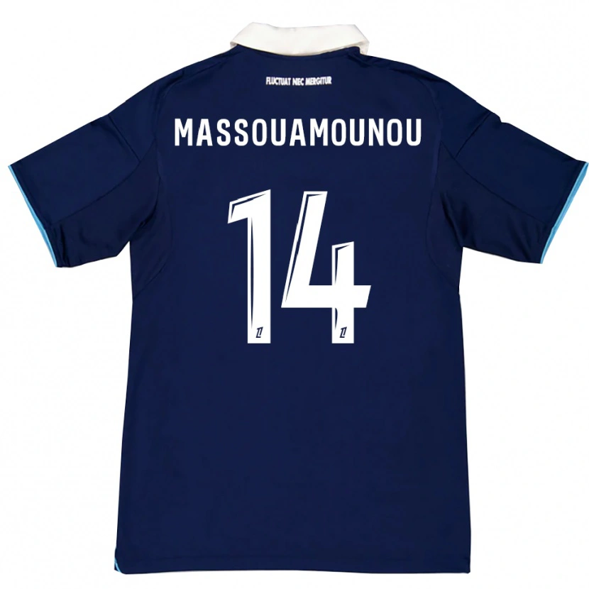 Danxen Homme Maillot Patino Massouamounou #14 Bleu Foncé Blanc Tenues Domicile 2025/26 T-Shirt