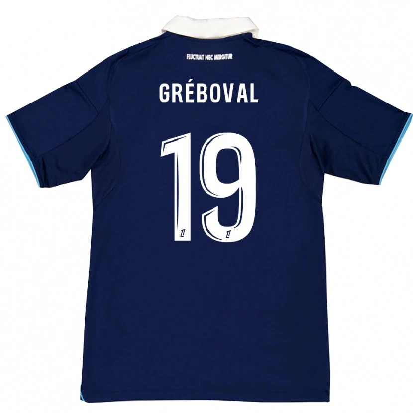 Danxen Homme Maillot Théa Gréboval #19 Bleu Foncé Blanc Tenues Domicile 2025/26 T-Shirt