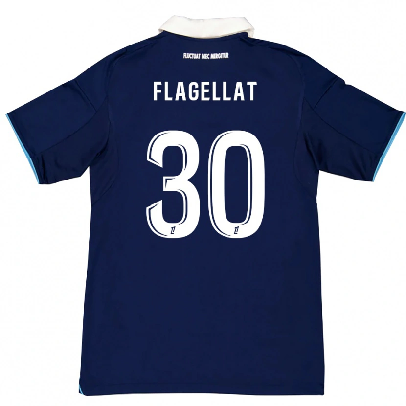 Danxen Homme Maillot Alizée Flagellat #30 Bleu Foncé Blanc Tenues Domicile 2025/26 T-Shirt