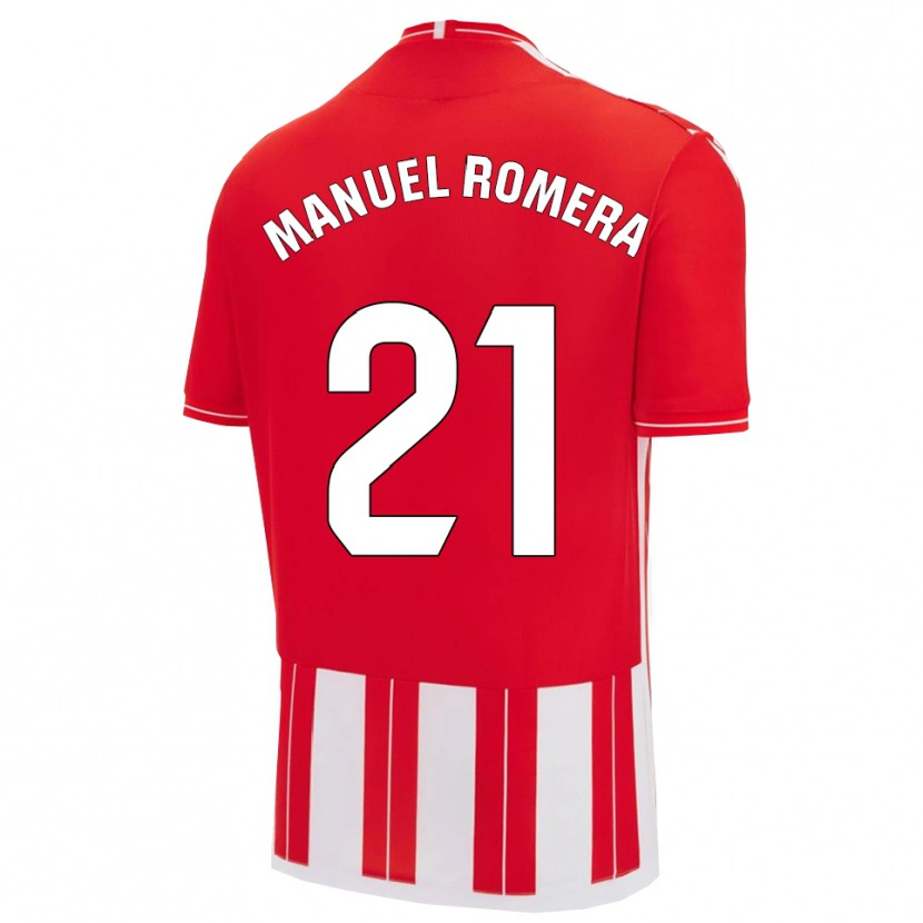Danxen Homme Maillot José Manuel Romera #21 Rouge Blanc Tenues Domicile 2025/26 T-Shirt