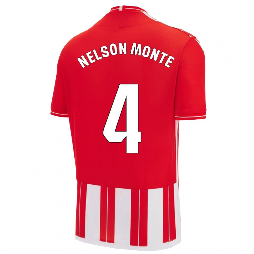 Danxen Homme Maillot Nélson Monte #4 Rouge Blanc Tenues Domicile 2025/26 T-Shirt