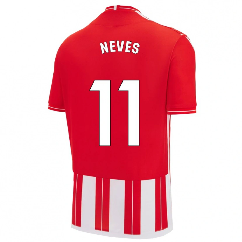 Danxen Homme Maillot Hugo Neves #11 Rouge Blanc Tenues Domicile 2025/26 T-Shirt