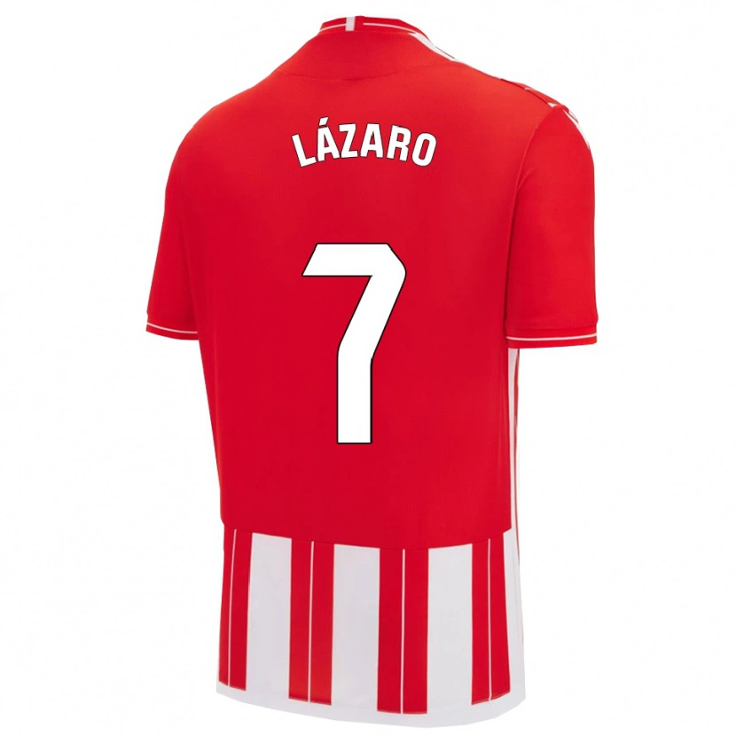 Danxen Homme Maillot Lázaro #7 Rouge Blanc Tenues Domicile 2025/26 T-Shirt