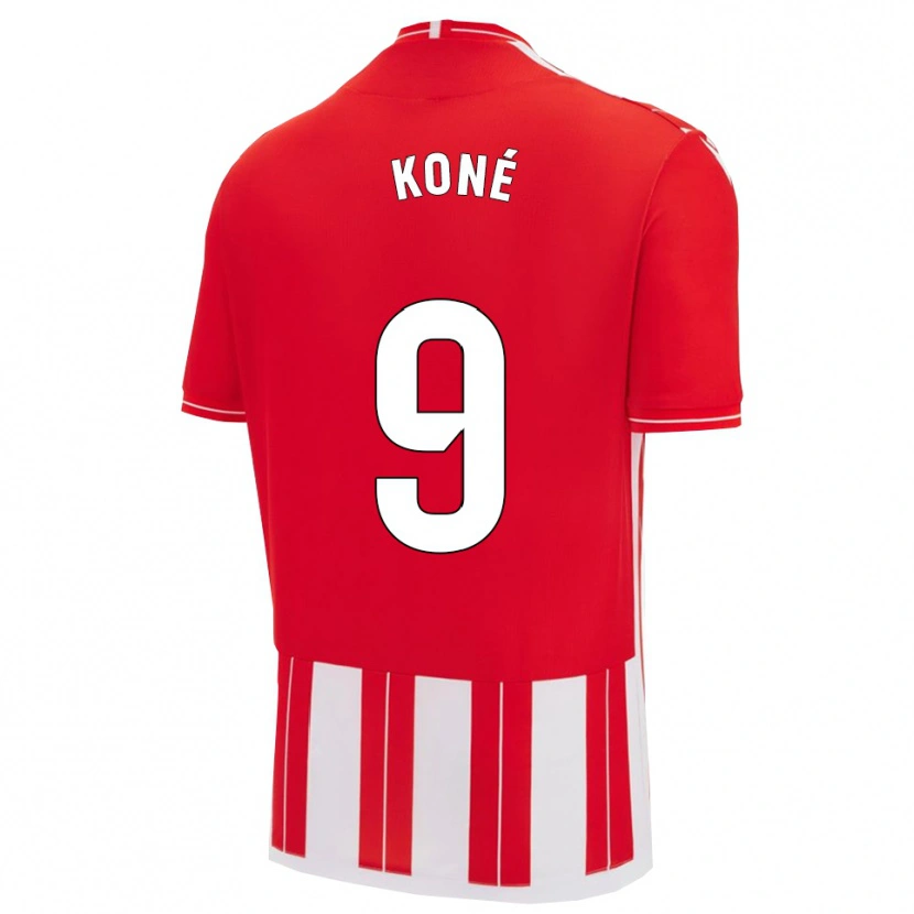 Danxen Homme Maillot Ibrahima Koné #9 Rouge Blanc Tenues Domicile 2025/26 T-Shirt
