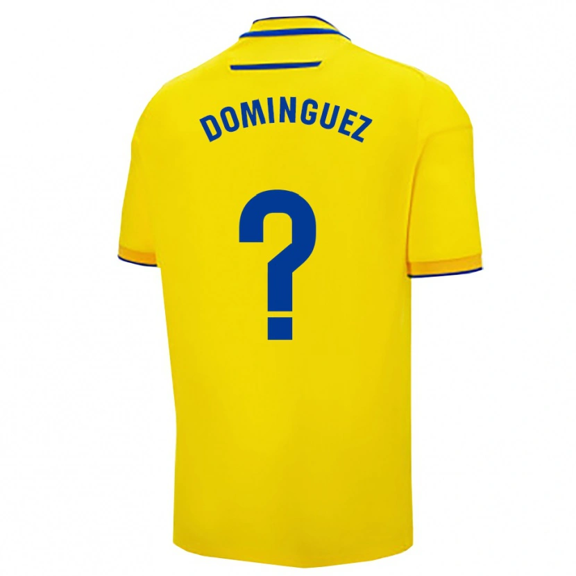 Danxen Homme Maillot Rubén Domínguez #0 Jaune Marine Tenues Domicile 2025/26 T-Shirt