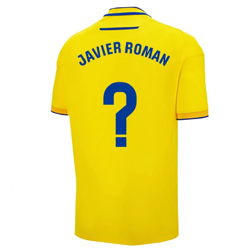 Danxen Homme Maillot José Javier Román #0 Jaune Marine Tenues Domicile 2025/26 T-Shirt