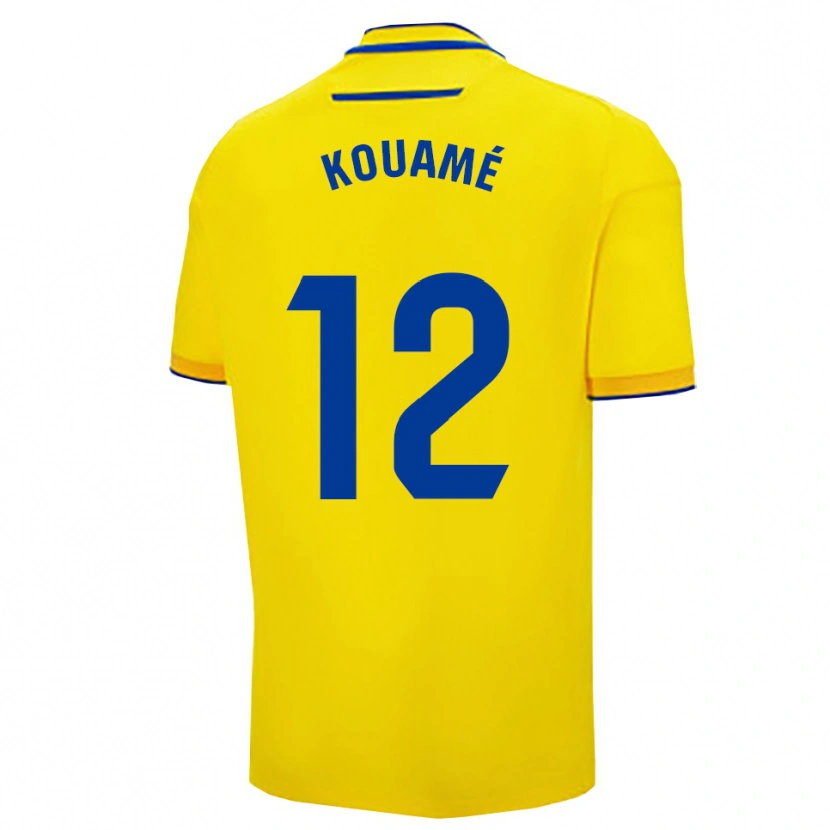 Danxen Homme Maillot Rominigue Kouamé #12 Jaune Marine Tenues Domicile 2025/26 T-Shirt