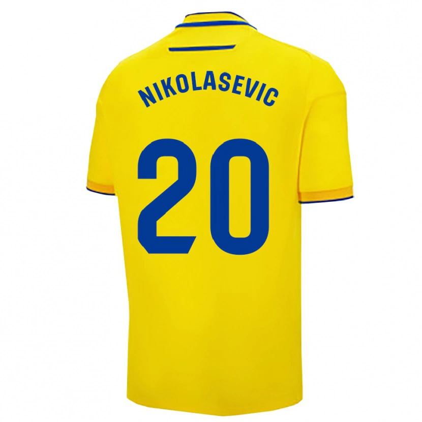 Danxen Homme Maillot Mirko Nikolasevic #20 Jaune Marine Tenues Domicile 2025/26 T-Shirt