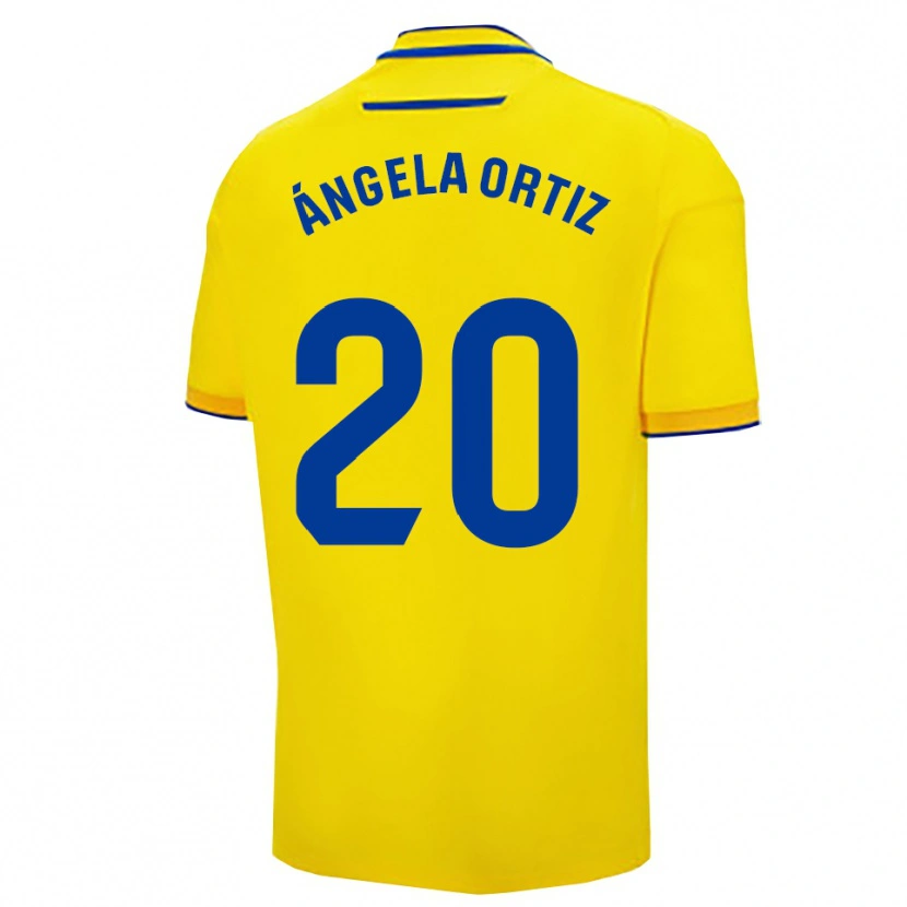 Danxen Homme Maillot Ángela Gema Ortiz Muriel #20 Jaune Marine Tenues Domicile 2025/26 T-Shirt